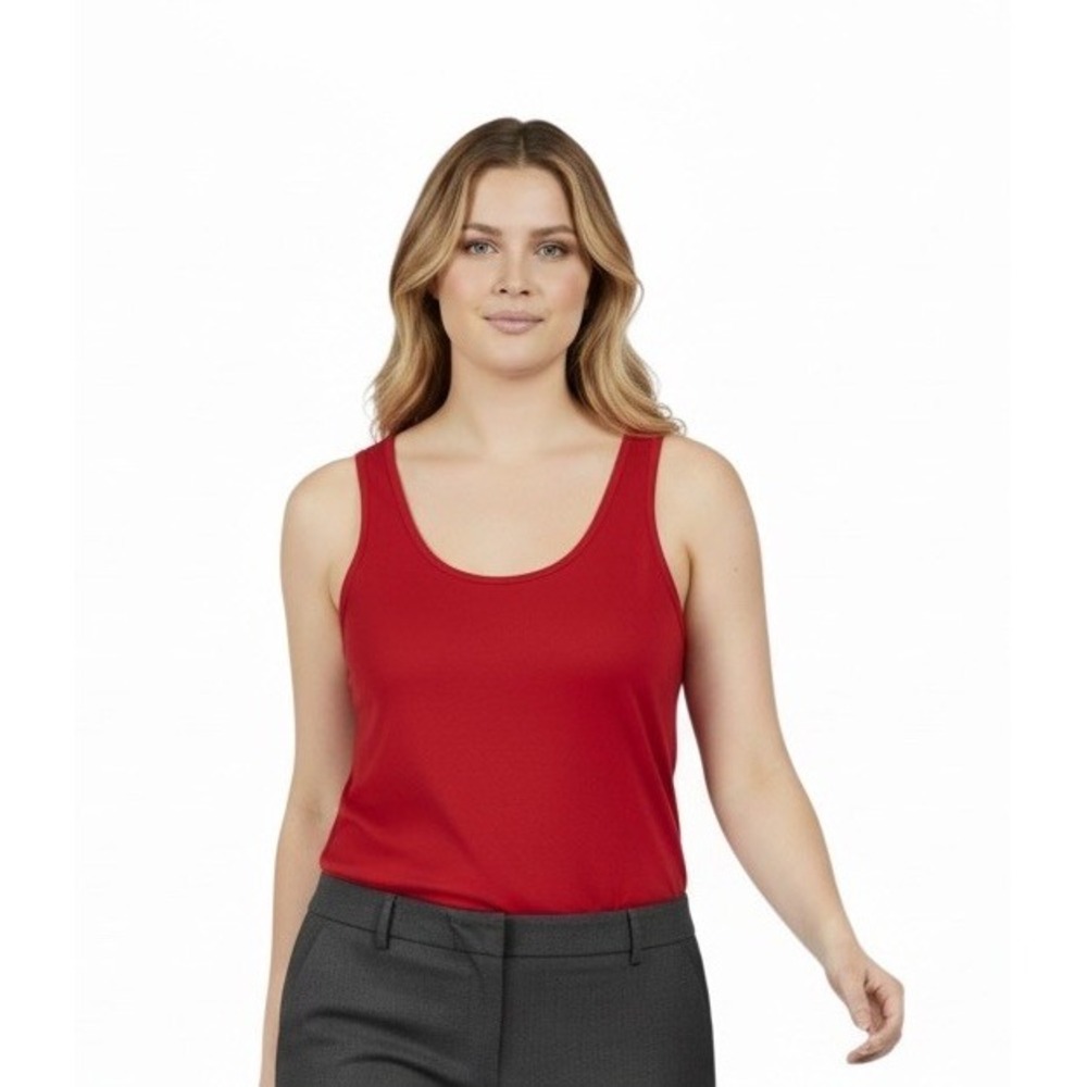 Chicos Tank Top Womens L Red Microfiber Basic Stretchy Capsule Camisole Shirt